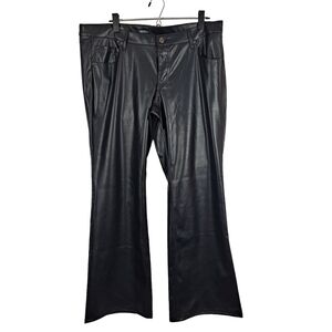 Wild Fable Black Low Rise Flare Faux Leather Pants Women's Size 14 NWT